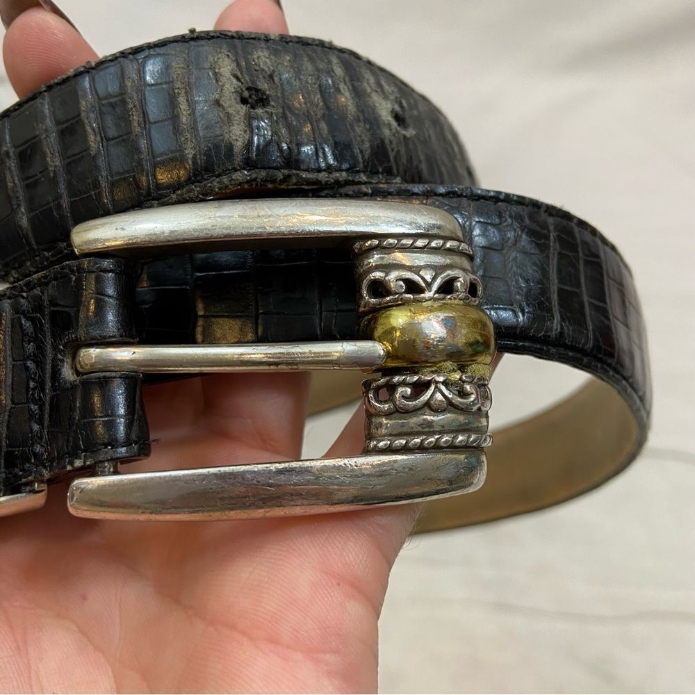Ladies Brighton Black Leather Charm Belt Size Large/34 - Picture 9 of 9